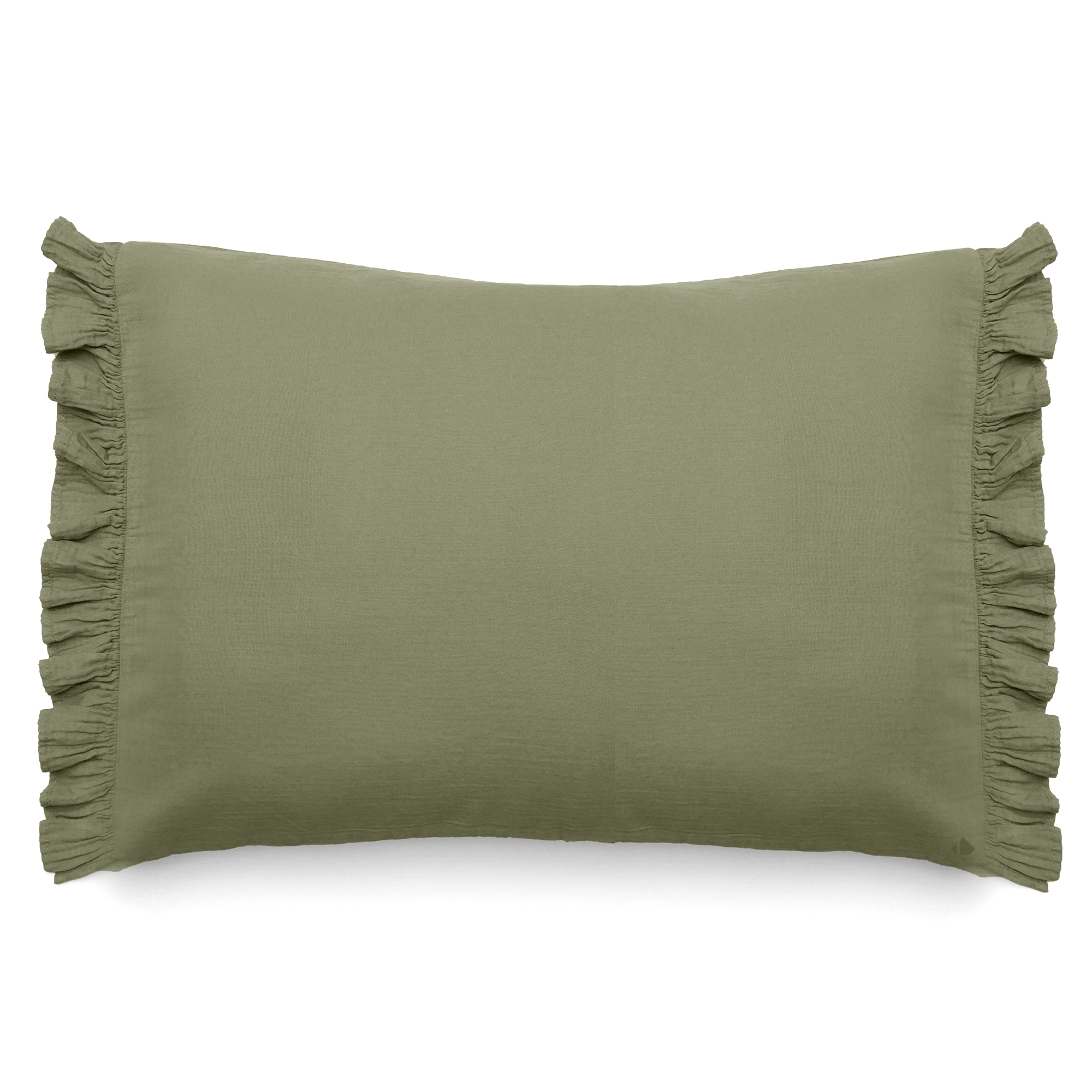 Housse De Coussin En Mousseline De Coton 40x60 Elza Vert Mousse