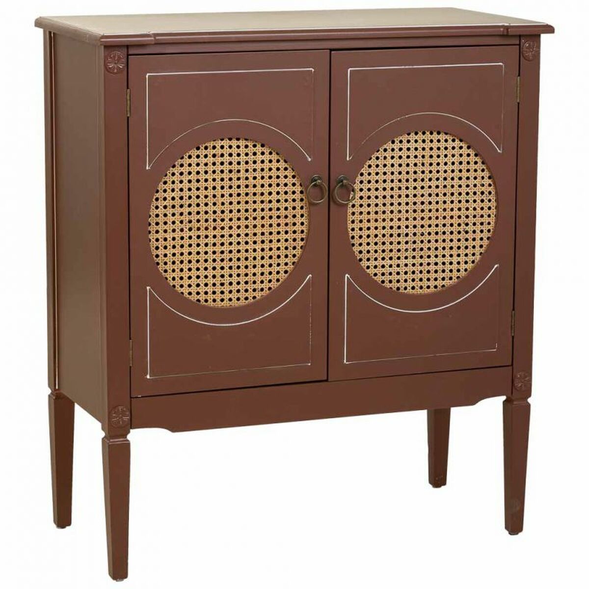 Meuble D'entrée Alexandra House Living Marron Naturel Rotin Bois D'épicéa Bois Mdf 38 X 90 X 80 Cm