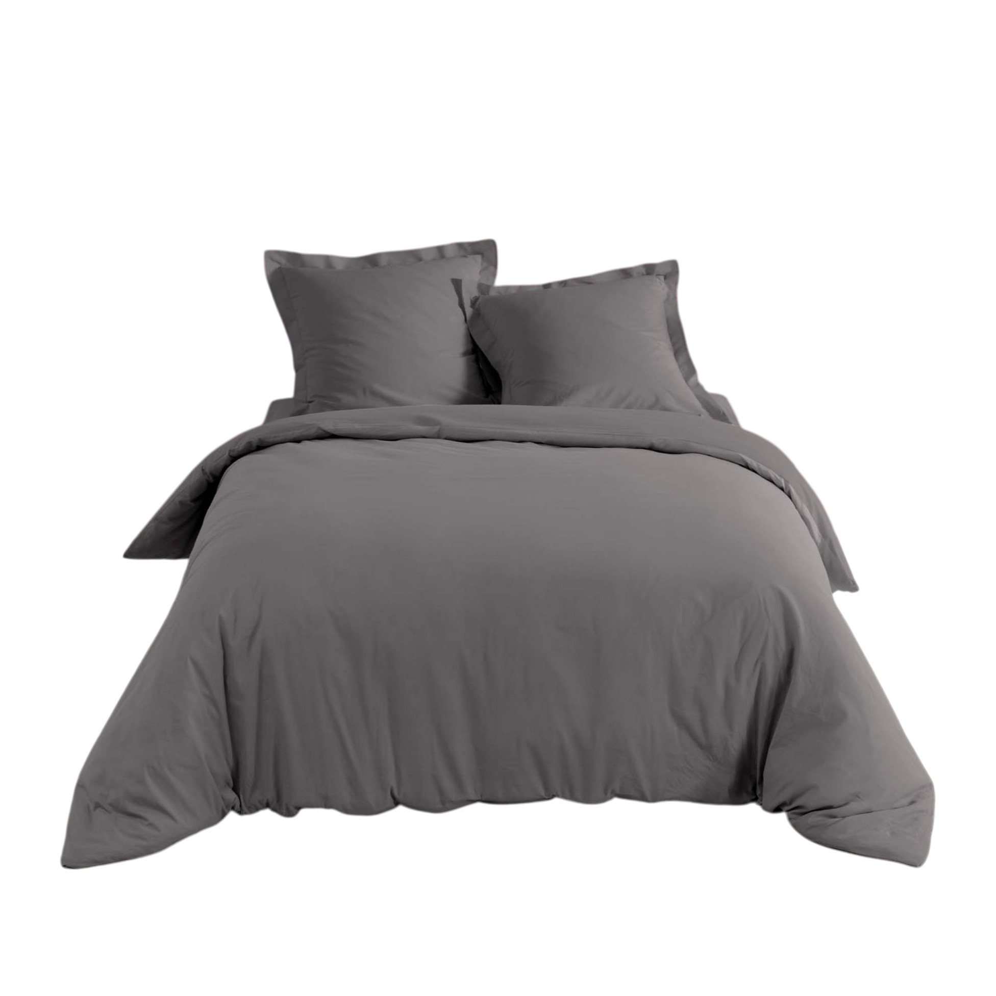 Housse De Couette Percale 240 X 260 Cm Percalines Anthracite