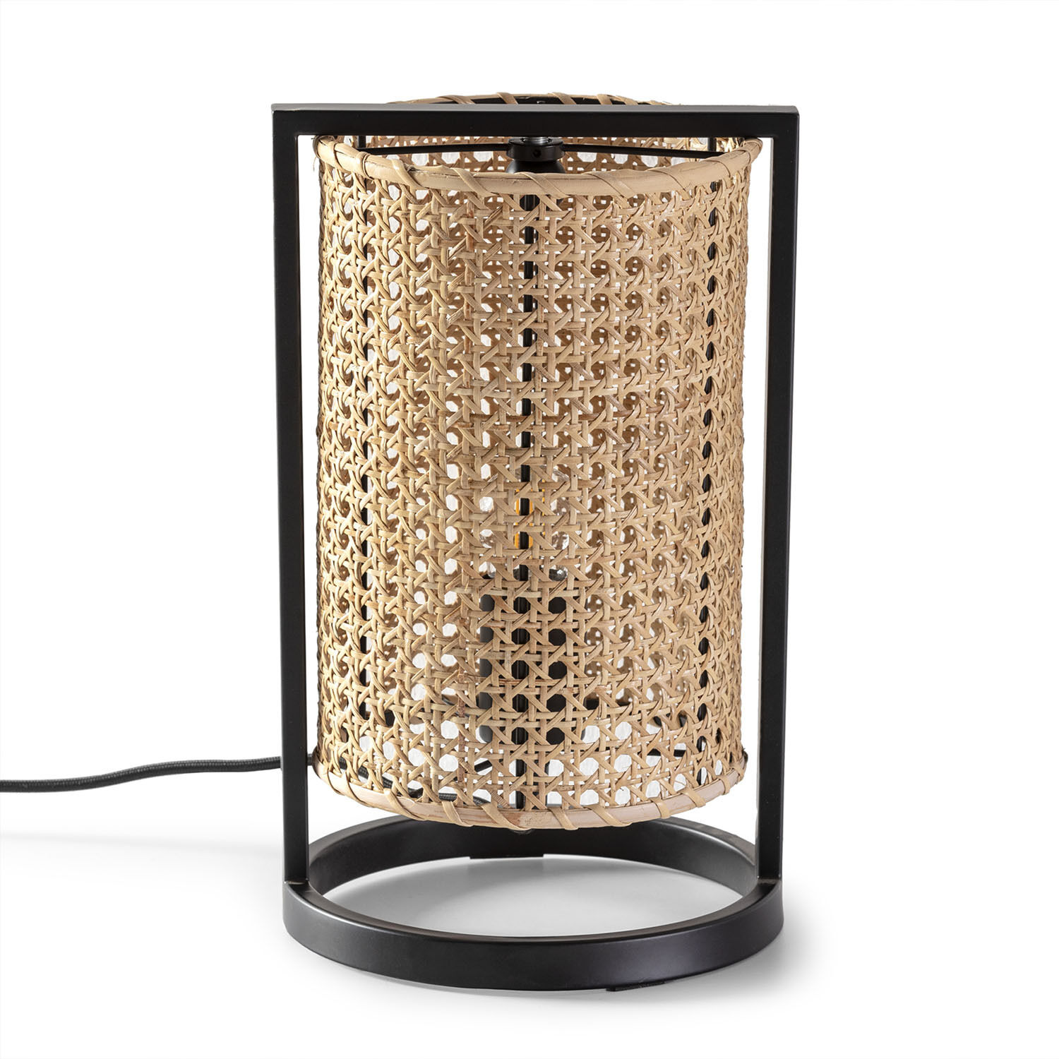 Lampe À Poser Isao En Rotin Naturel, Diamètre 20 Cm