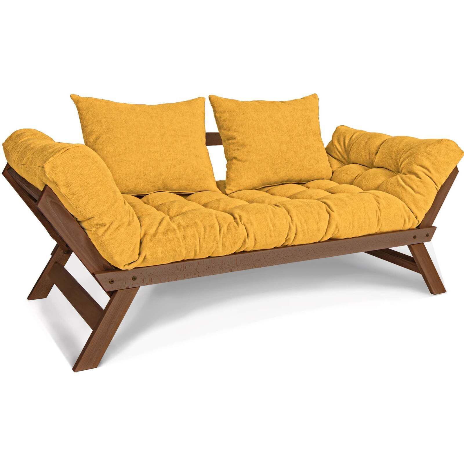 Canapé Lit Allegro - 80 X 203 Cm - Bois Clair Et Marron