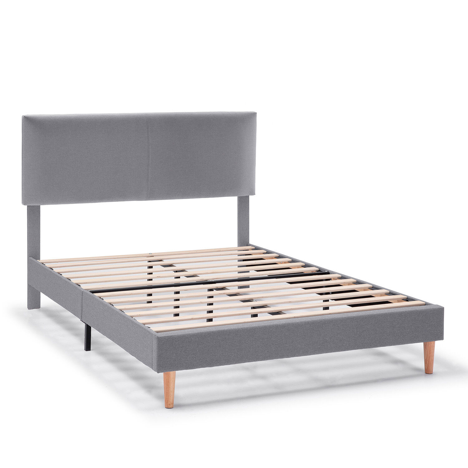 Cadre De Lit Rembourré Lauren 30 Cm, 90 X 190 Cm, Gris Foncé