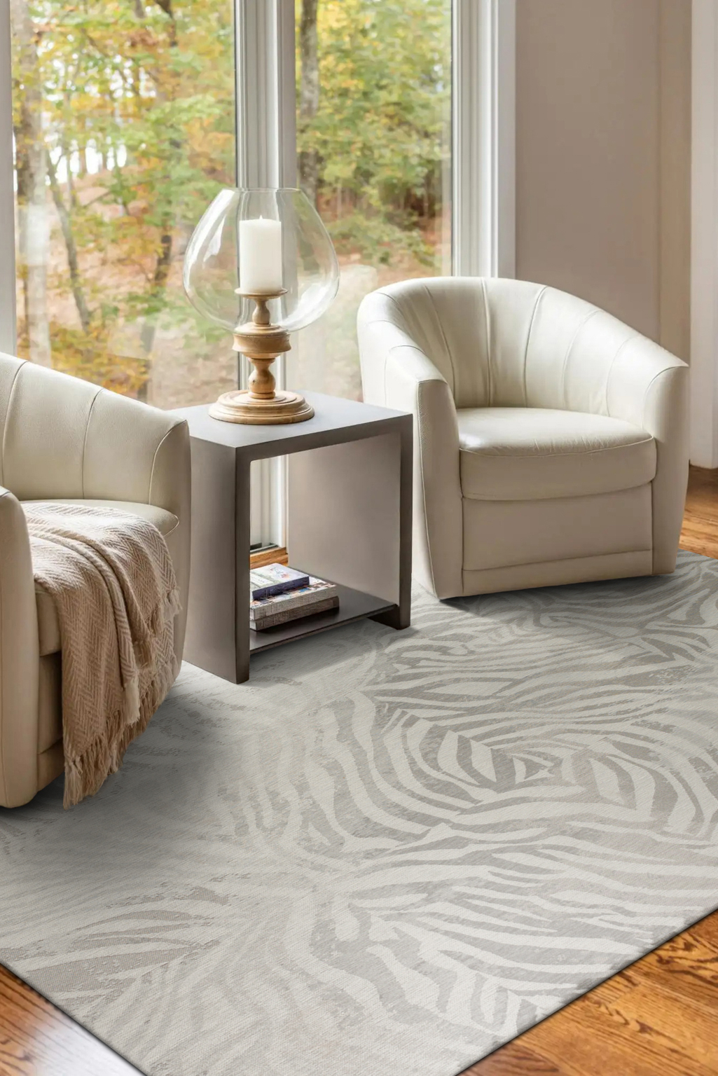 Tapis - Collection Zebra Beneffito - Snow Cloud - Tapis À Motifs, Finition Artisanale, Tissage En Belgique - Tapis
