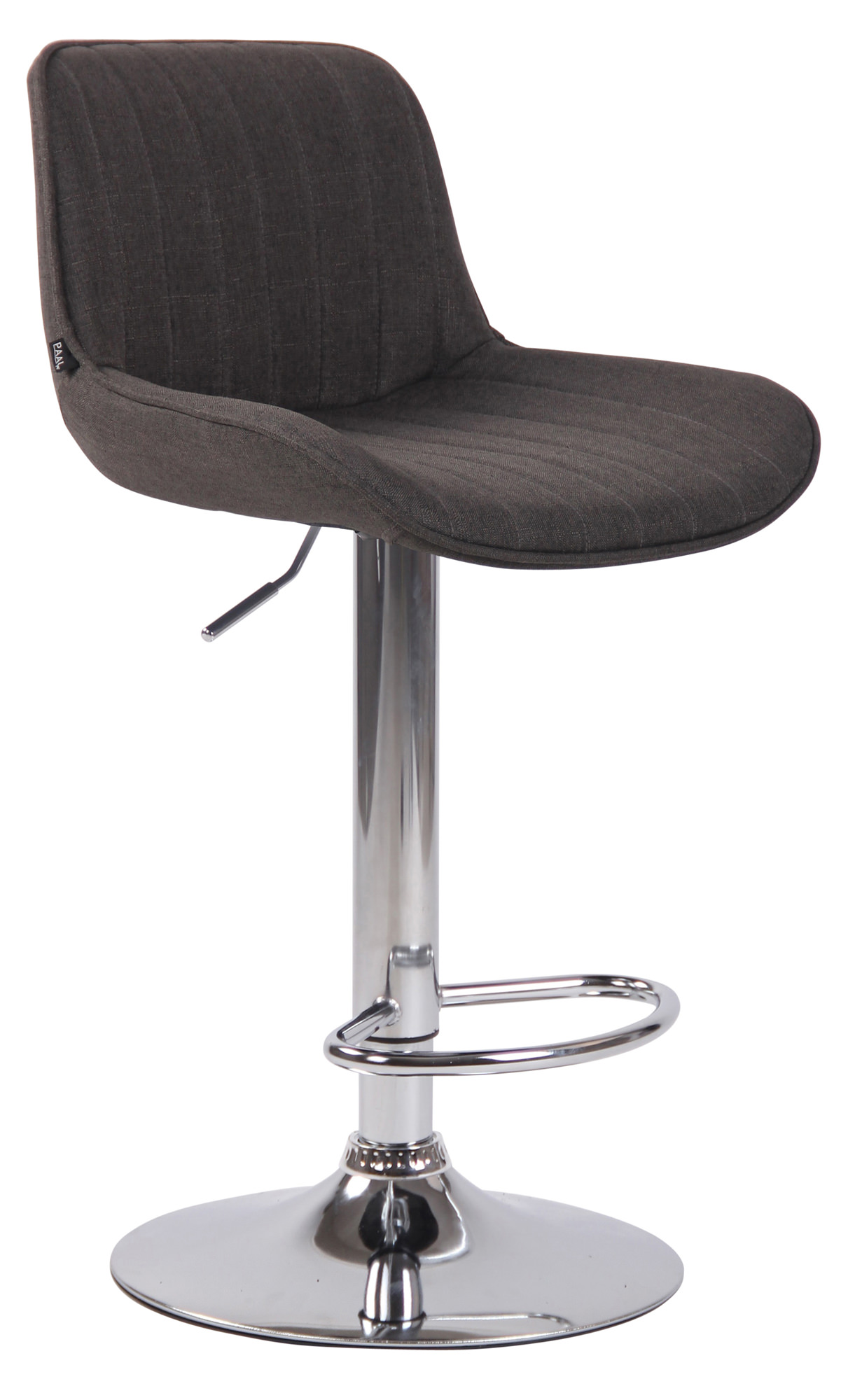 Tabouret De Bar Lentini Tissu Chromé Gris Foncé