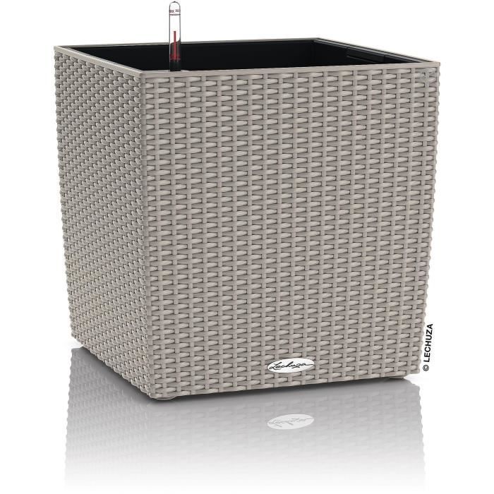 Pot De Fleur Cube Cottage 50 - Kit Complet, Brun Sable