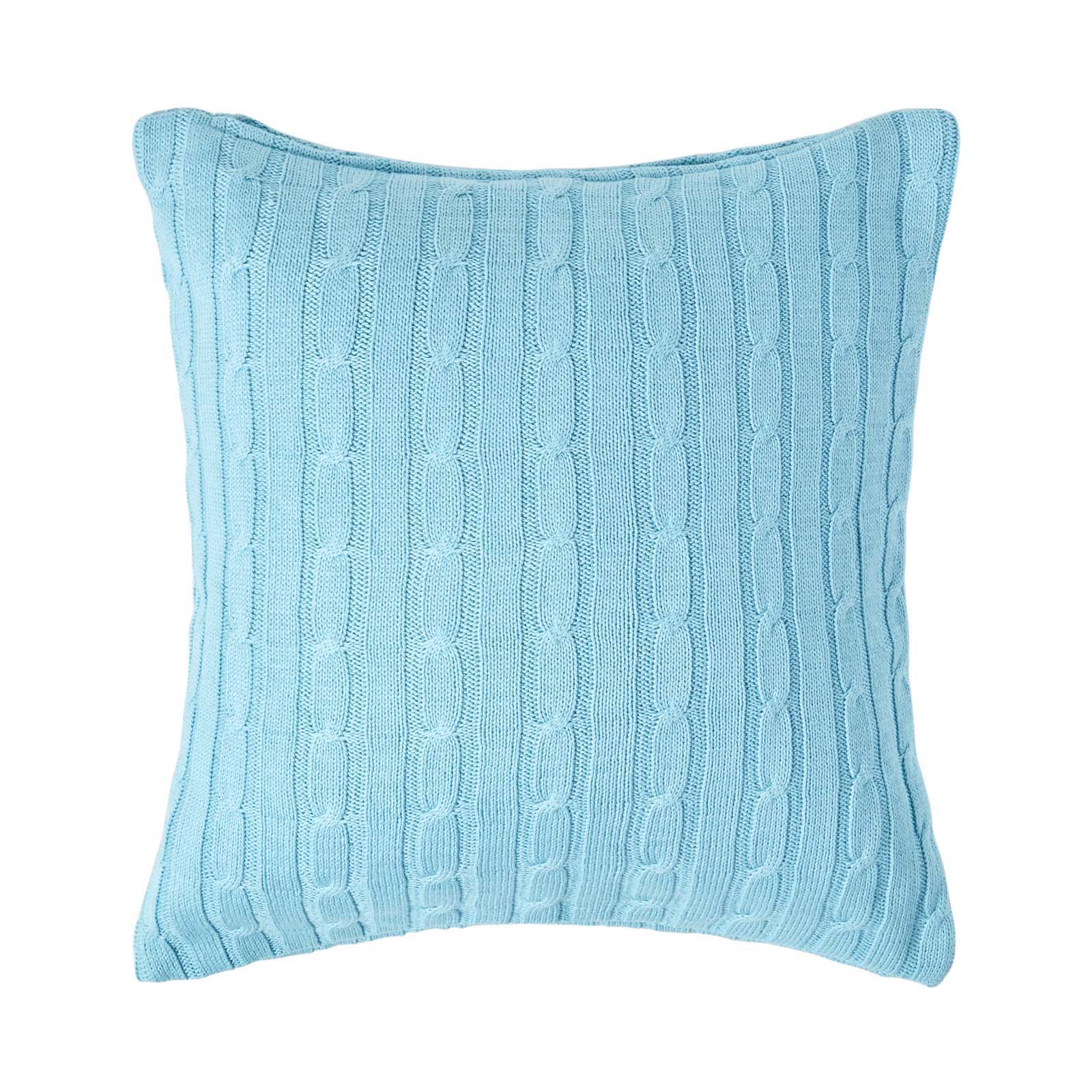 Housse De Coussin Tricot Bleu Pastel, 45x45cm - Homescapes