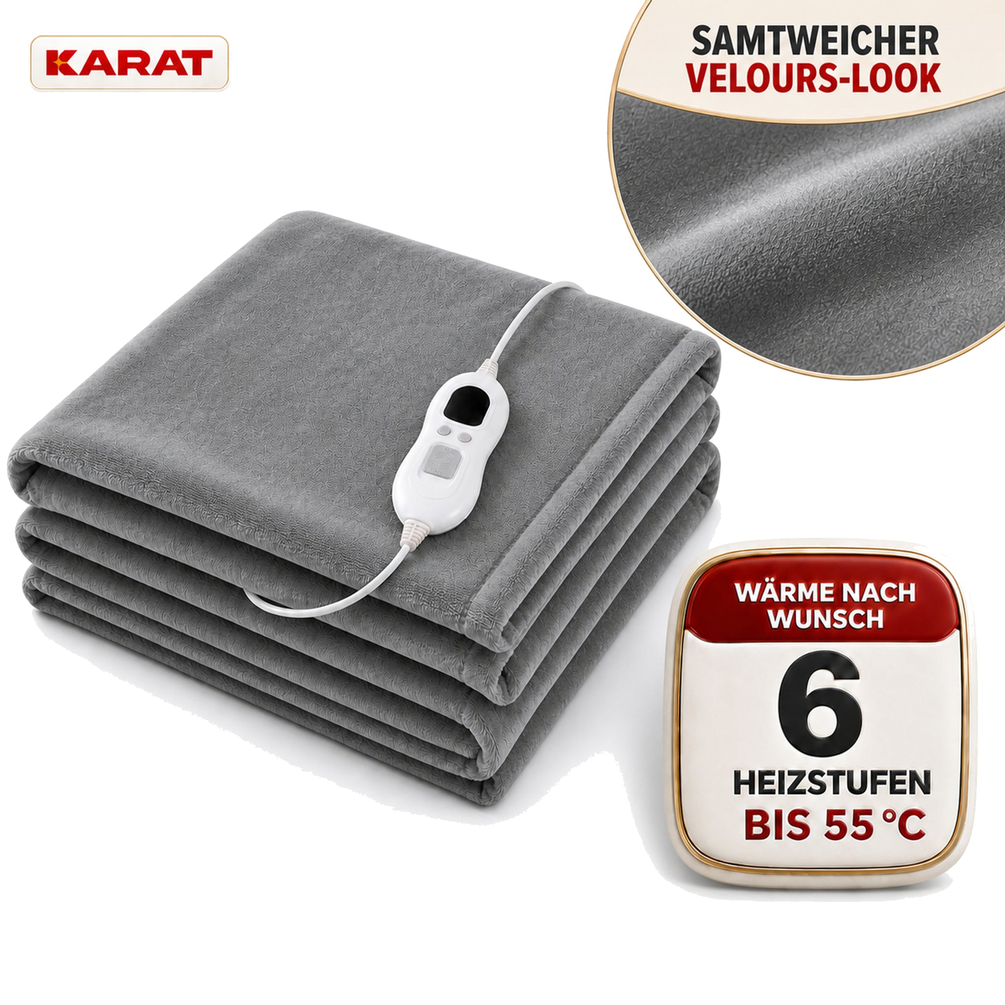 Couverture Chauffante Électrique Borea Gris 160 X 120 Cm