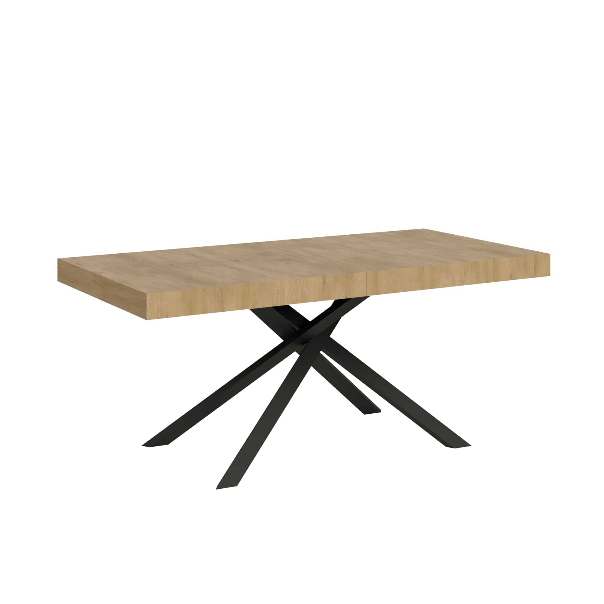 Table Extensible 160/264x90 Cm Karida Chêne Nature Pieds Anthracite