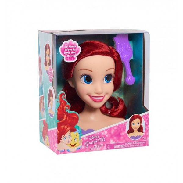 Tête À Coiffer Ariel La Petite Sirène 14 Cm Avec Brosse - Disney Princesse - Coiffure Poupée