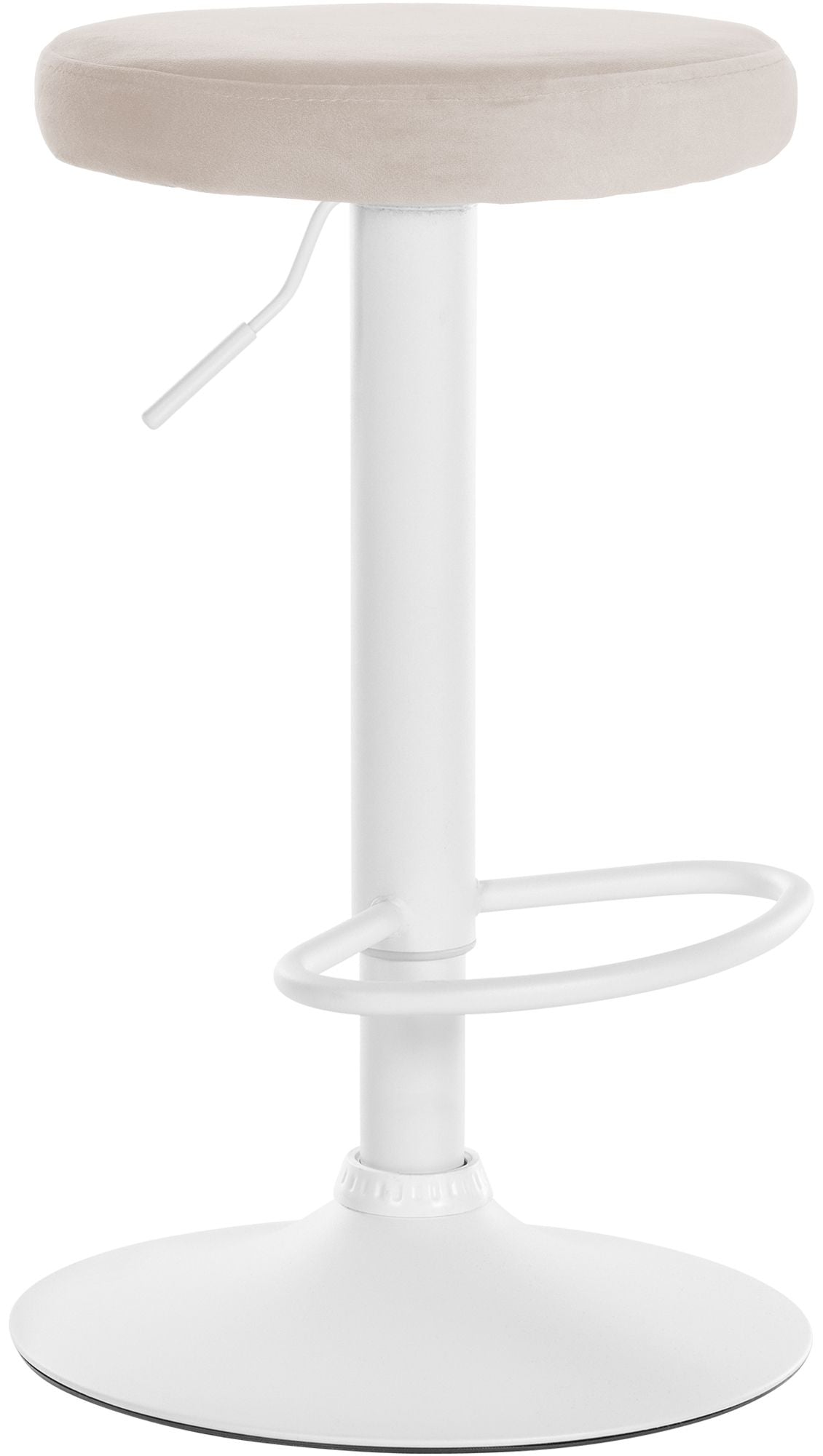 Tabouret De Bar X1 Design Simple Hauteur Réglable Revêtement En Velours Crème Pieds En 10_0005355