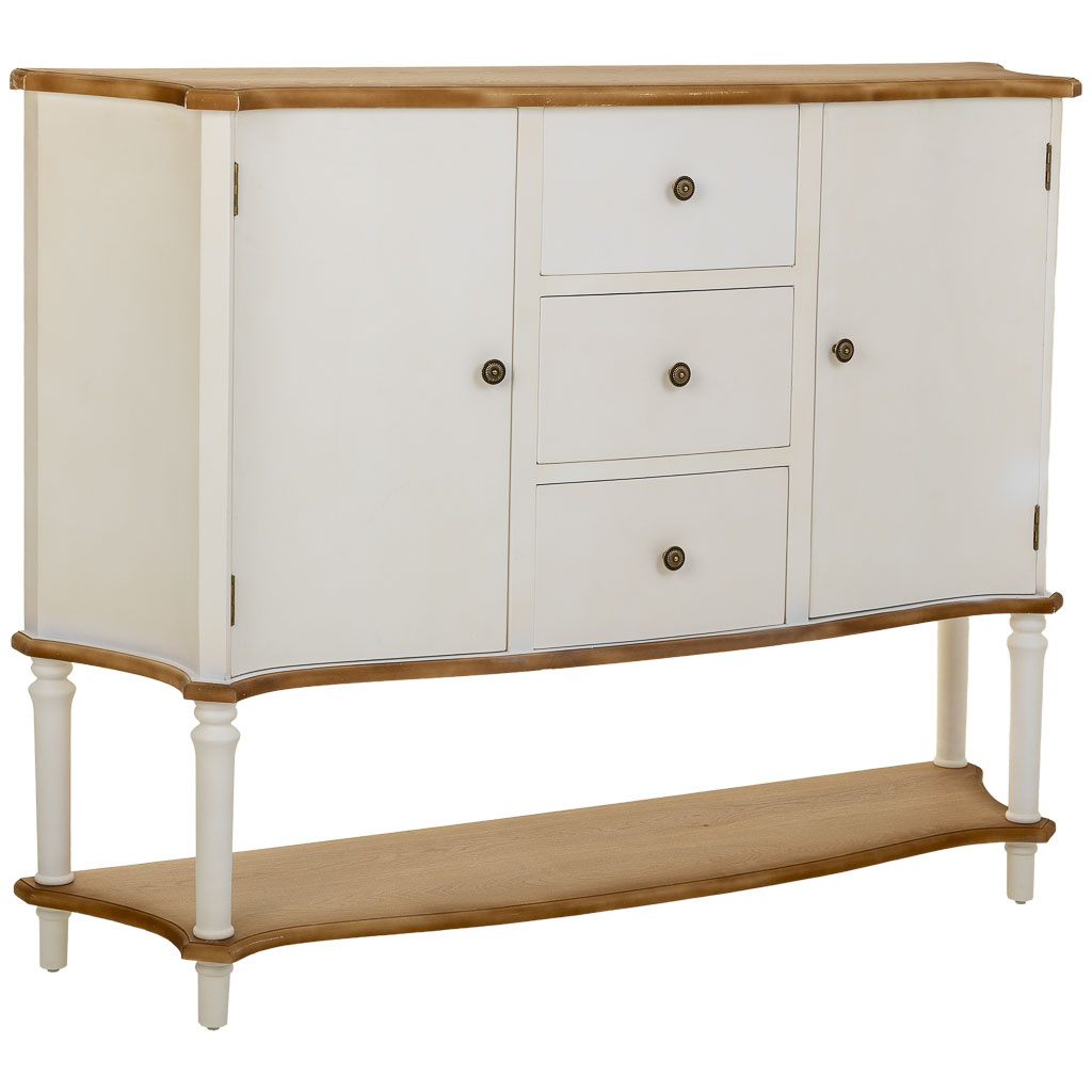 Buffet En Bois Blanc 150 X 37 X 114,5 Cm (h)