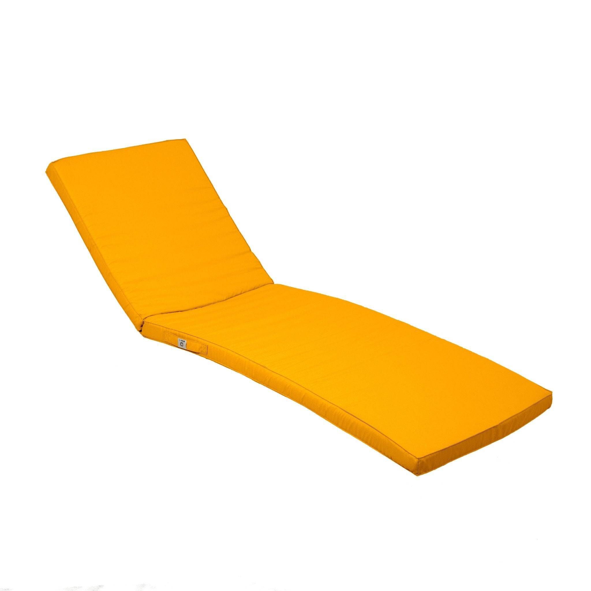 Matelas Bain De Soleil 185x60 Jaune Miel - Déhoussable & Imperméable (transat)