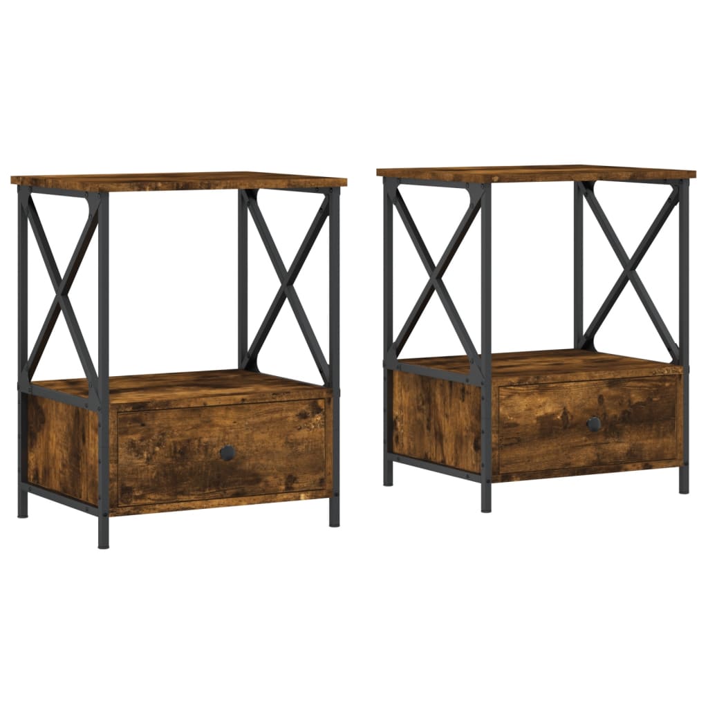 Lot De 2 Tables De Chevet Avec Tiroir Et Étagère 50 X 41 X Dec035147