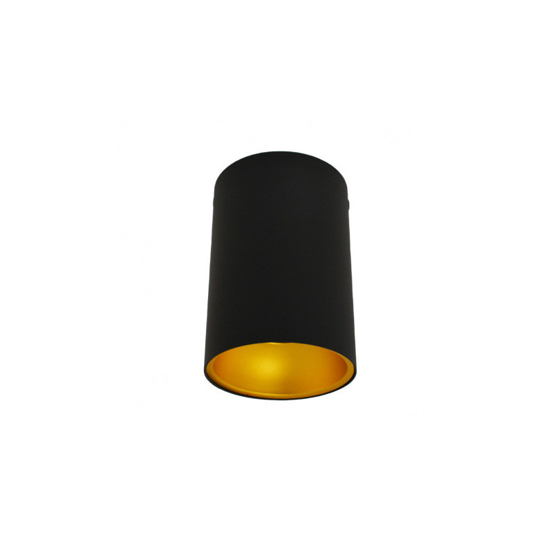 Support De Spot Led Gu10 Cylindre Noir/doré Ip20 Ø96mm