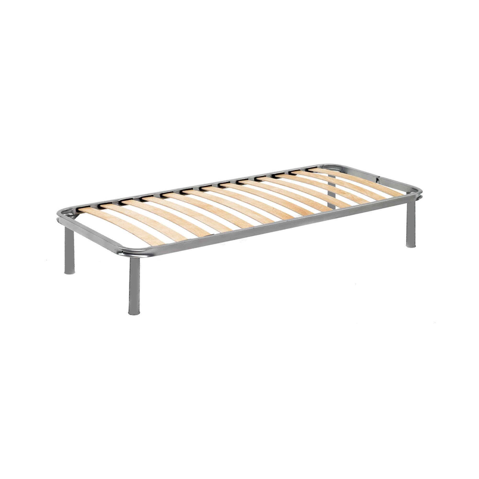 Réseau De Lit Simple,en Metal,gris,80x190h32 Cm