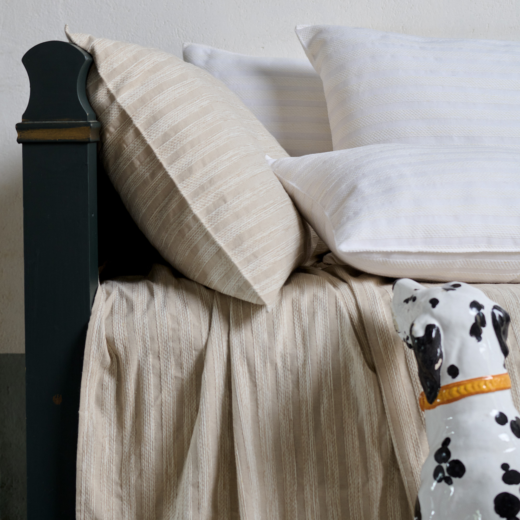 Dessus De Lit Siloe Pur Coton Fil Teint 350 G/m² 260x240 Cm Vert Kaki