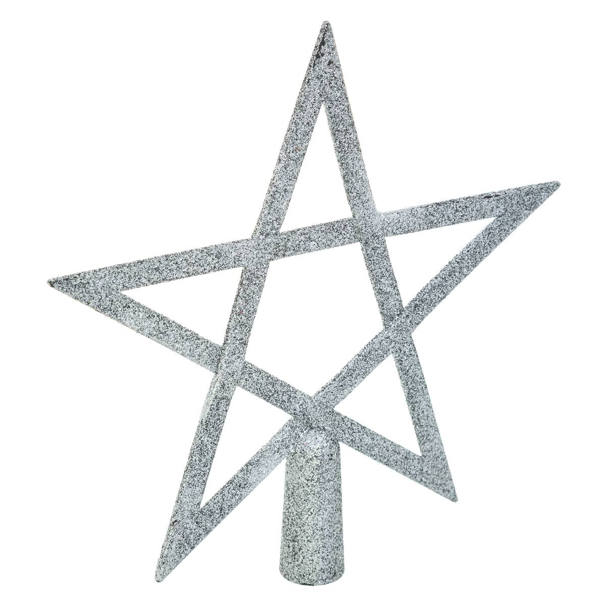Cimier Étoile Paillettes Argent 20 Cm - Feeric Lights & Christmas