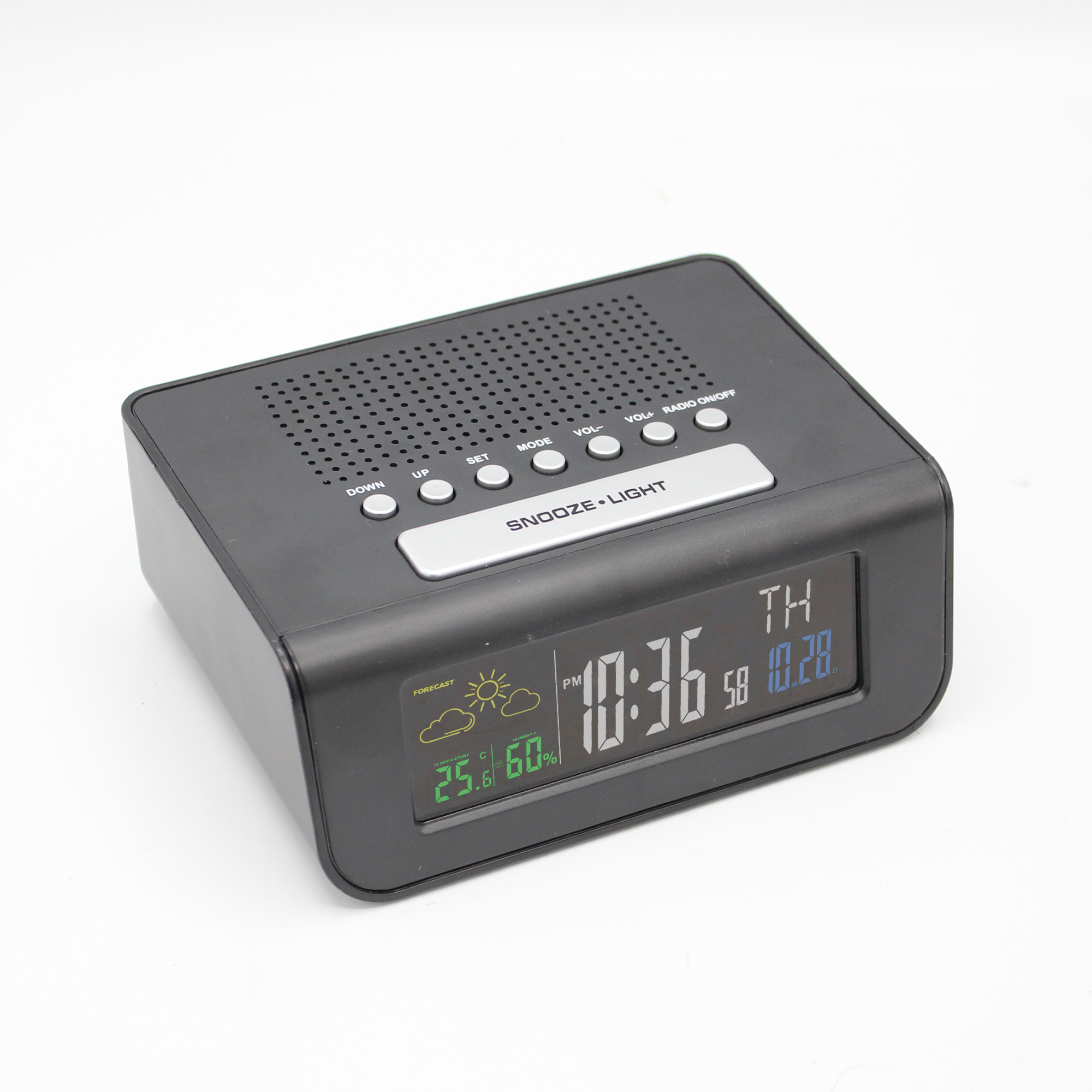 Radio-réveil Multifonction Station Météo Écran Lcd Fm