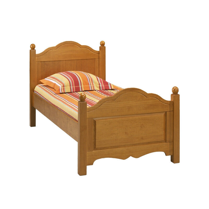 Lit 1 Place Beaux Meubles Pas Chers 90 X 190 Cm Style Anglais Miel Pin Massif
