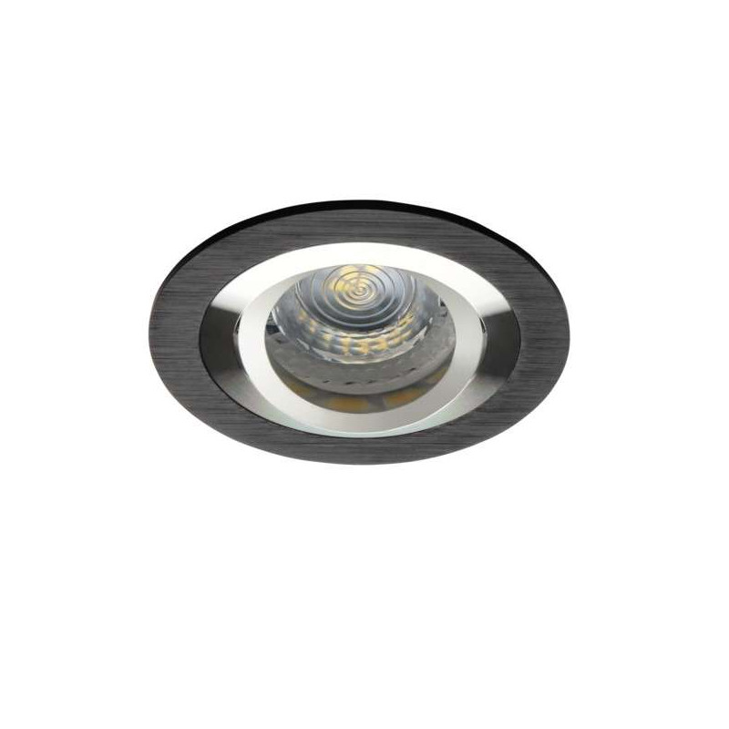 Support De Spot Encastrable Rond Orientable Gris Foncé