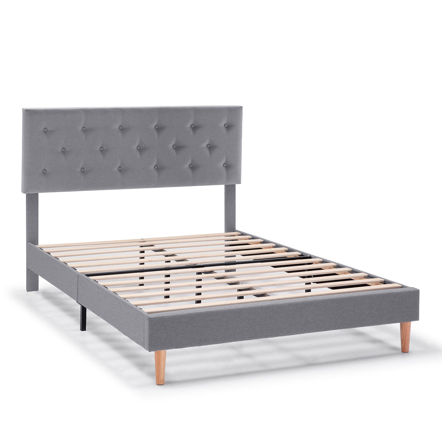 Cadre De Lit Rembourré Rosi 30 Cm, 150x190 Cm, Gris Foncé