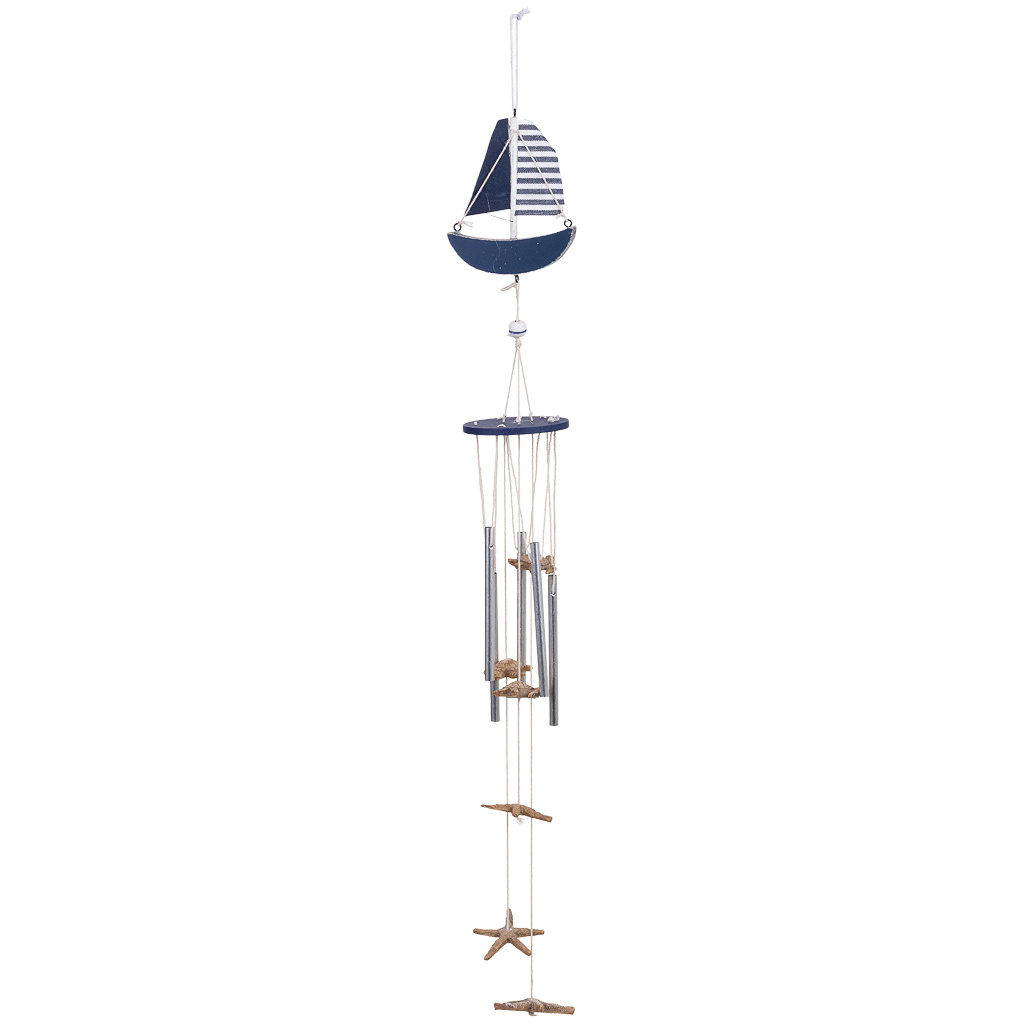Carillon Éolien En Bois Bleu 10 X 8,5 X 80 Cm (h)