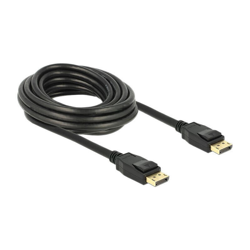 Câble De Raccordement Delock Displayport Fiche Mâle Displayport, Fiche Mâle Displayport 5.00 M Noir 83808 Contacts Dorés Câble Displayport C697931