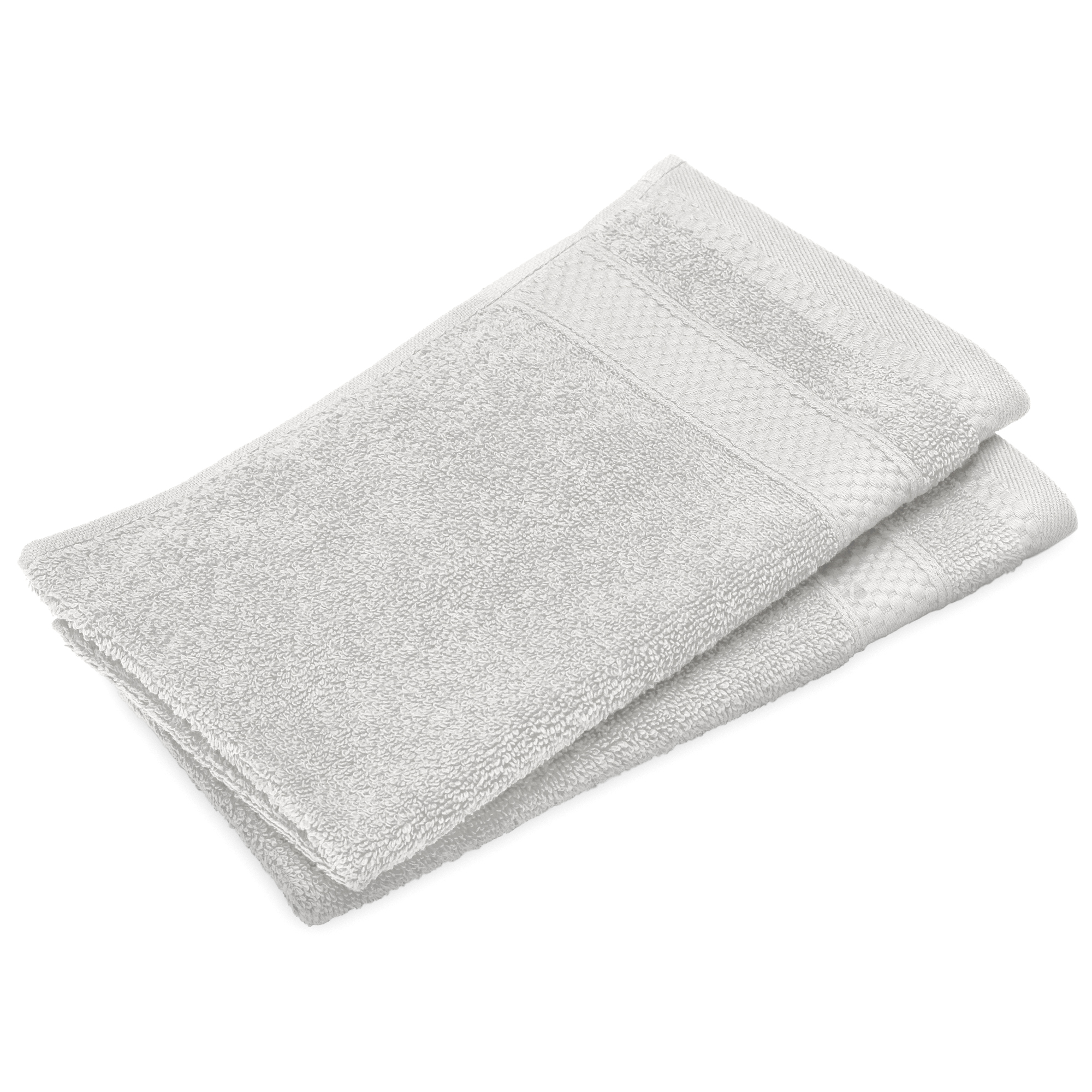Lot De 2 Serviettes Invité Coton 550g/m2 30x50cm Naïa Blanc Craie