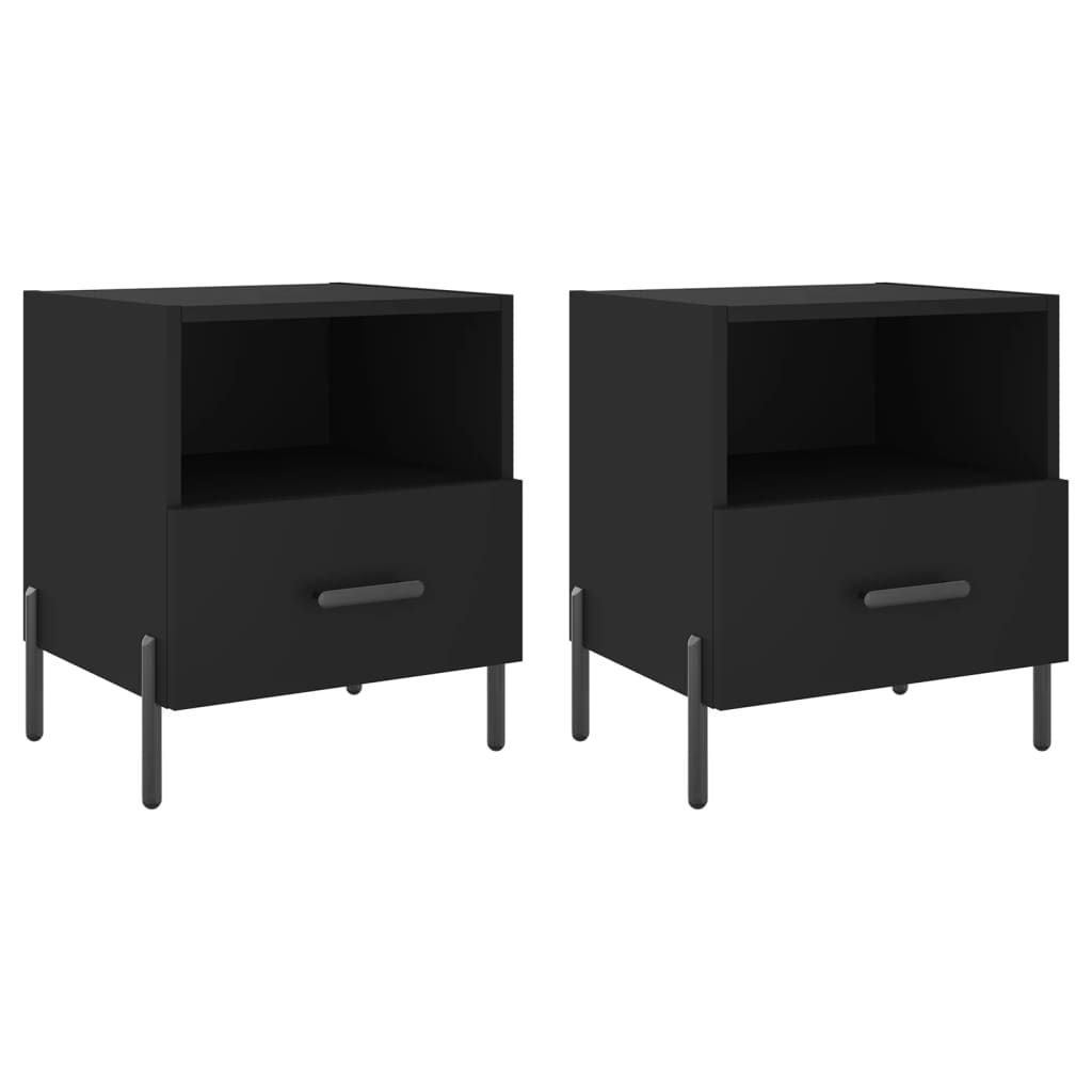 Lot De 2 Tables De Chevet Avec Tiroir Et Compartiment Ouvert 40 X 35 Dec035537
