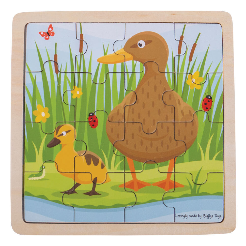 Bigjigs Toys, Puzzle Canard Et Caneton En Bois, Adapté Aux ges Dès 3 Ans