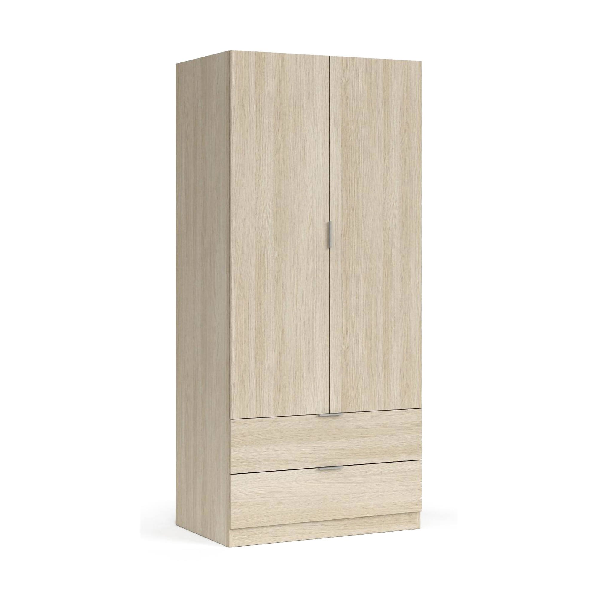 Armoire 2 Portes Effet Bois Beige 81x52 Cm