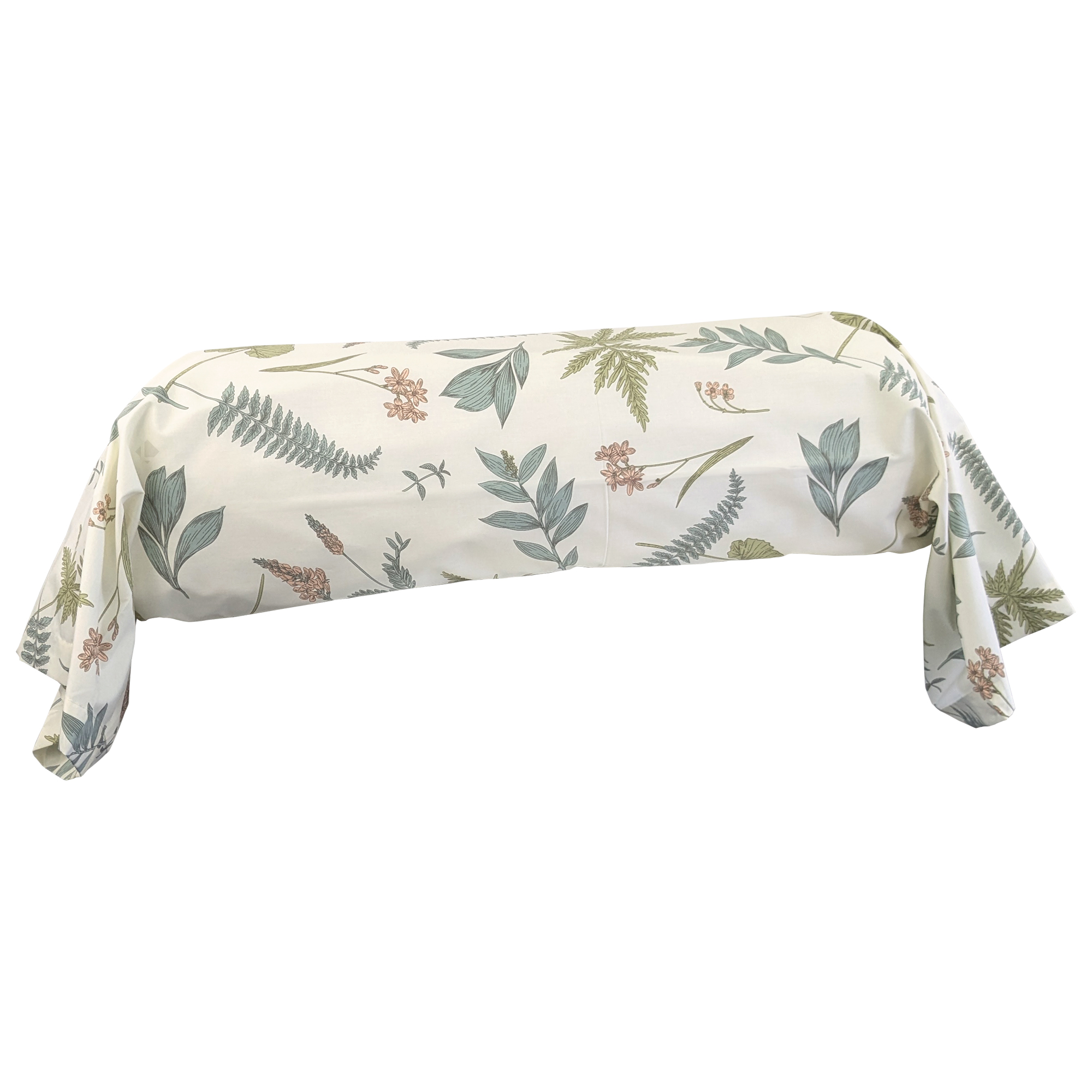 Taie De Traversin 140x43 Cm Percale 100 % Coton Féérie Blanc Sauge