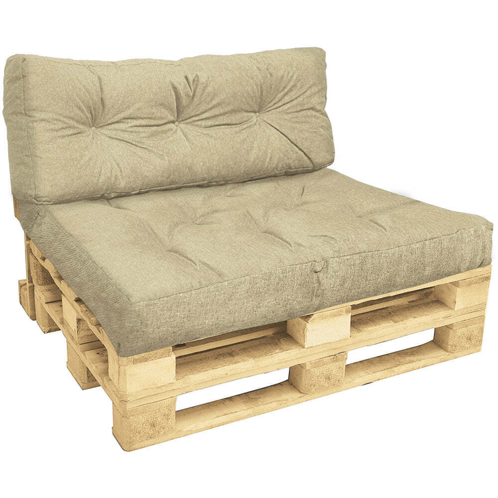 Vounot - Lot De 2 Coussins Palette 120x80cm - Rembourrage Mousse Floconnée - Housse En Polyester Imperméable - Confort Extérieur
