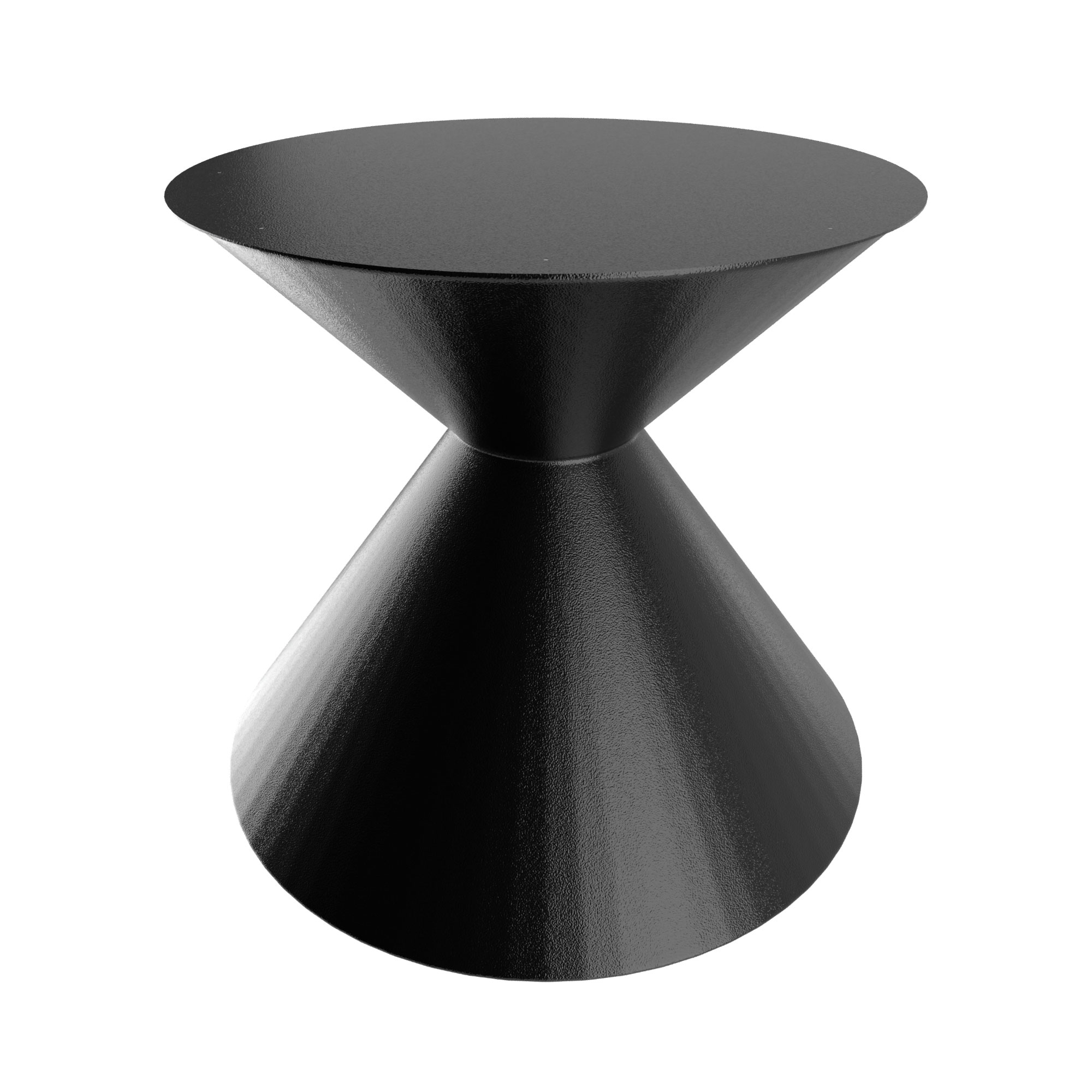 Graal - Base De Table De Salle À Manger Ronde Double Cône H70 Cm En Métal Noir