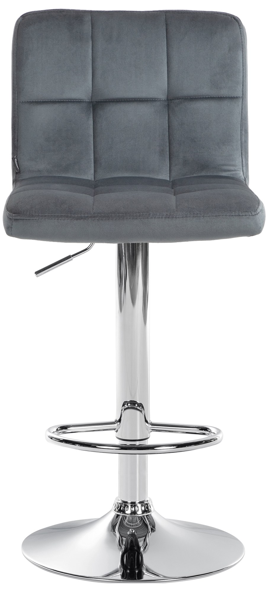 Tabouret De Bar Peru Velours Chrome Gris Foncé