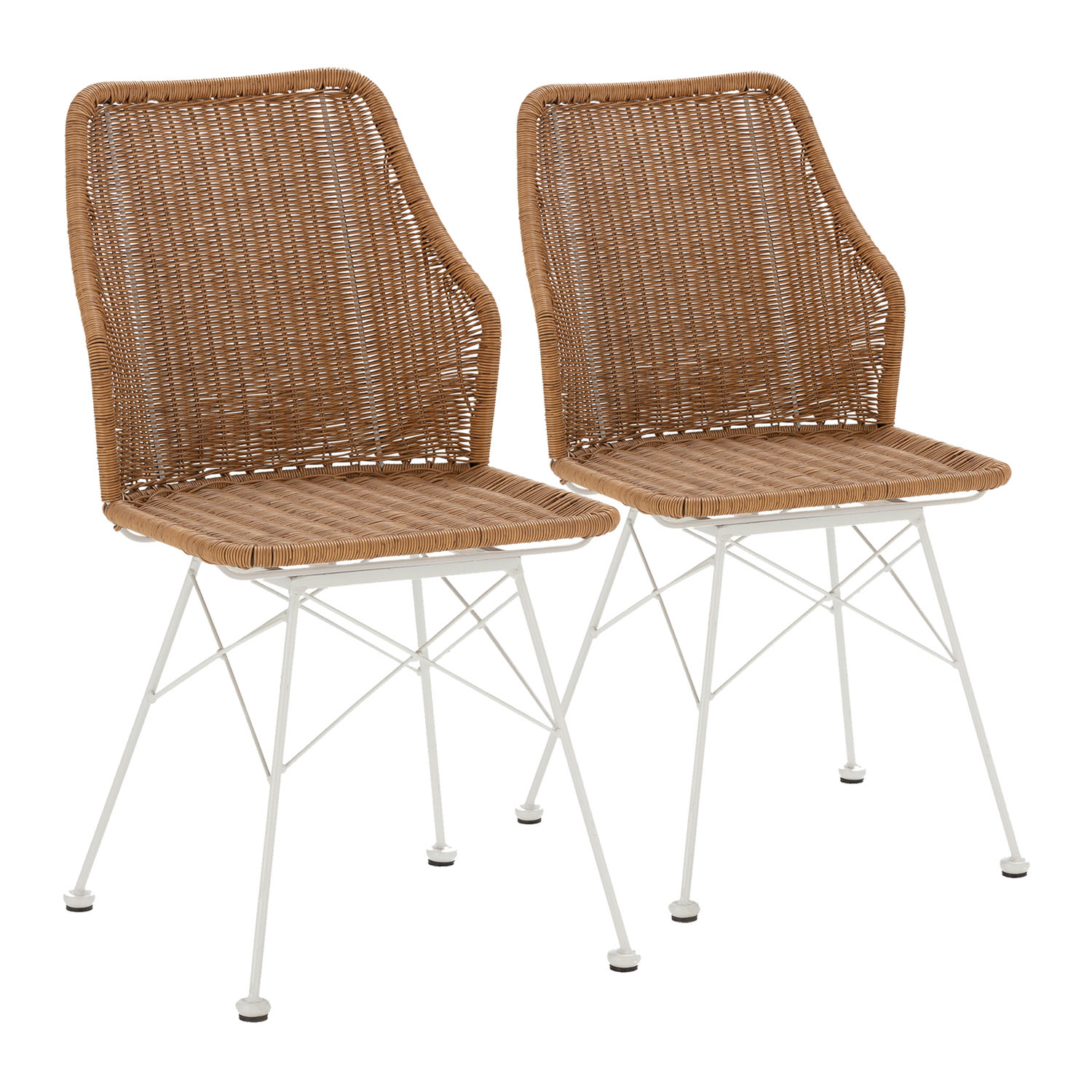 Pack De 2 Chaises De Salle À Manger Ou De Jardin Paola Ratan/blanc