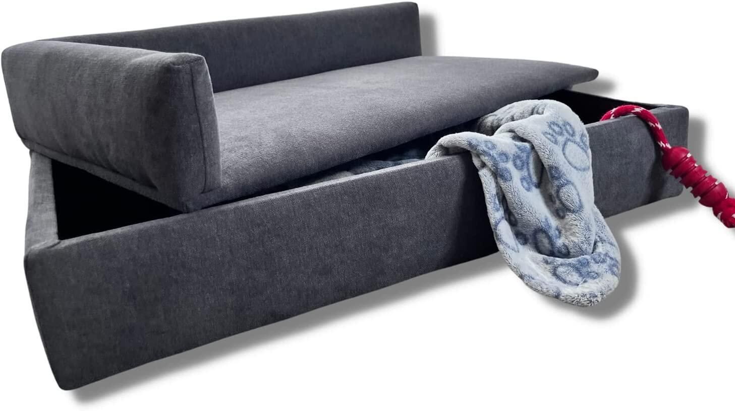 Canapé-lit Avec Base De Canapé Modèle Duque, 71x42x24cm, Gris