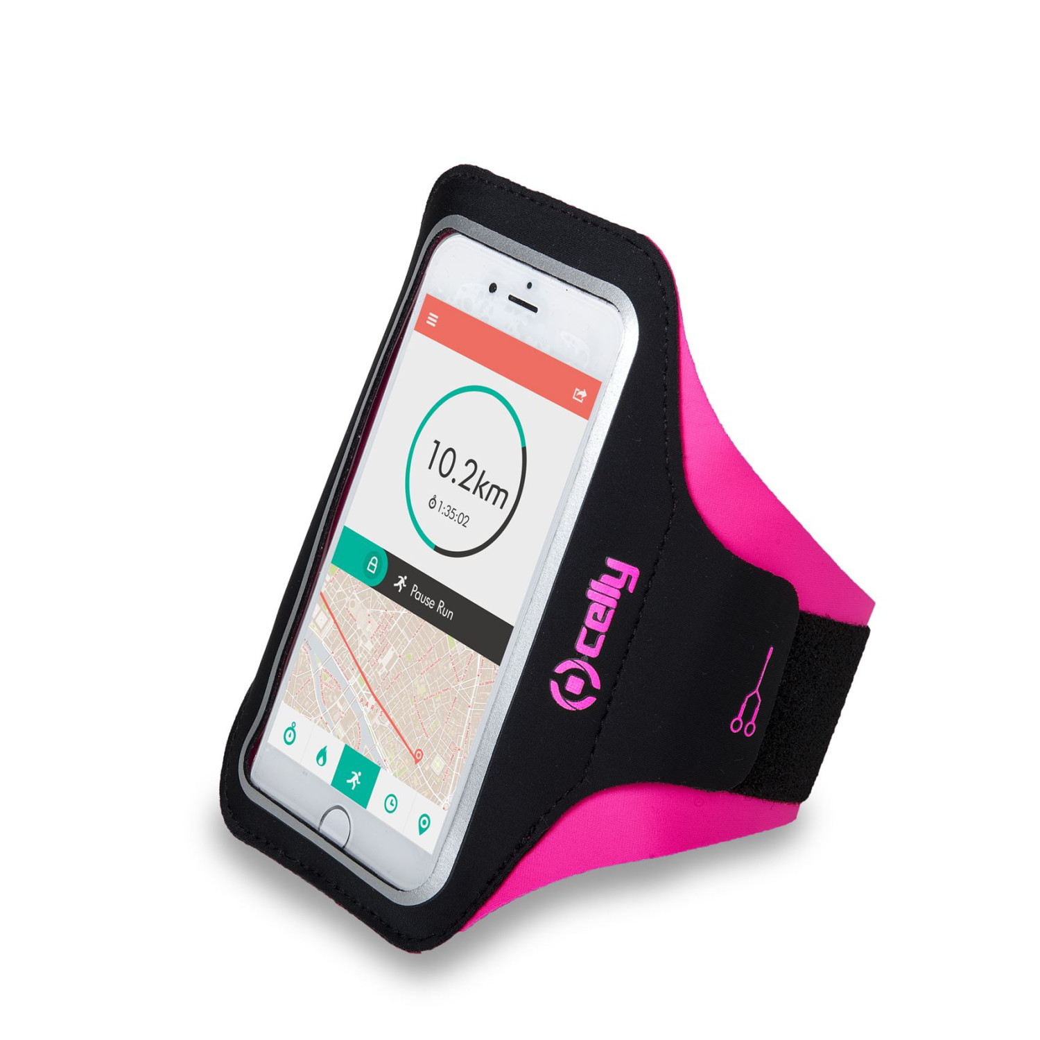 Celly Armbandxlpk Custodia Per Cellulare 12,7 Cm (5 Pollici) Fascia Da Braccio Nero, Rosa