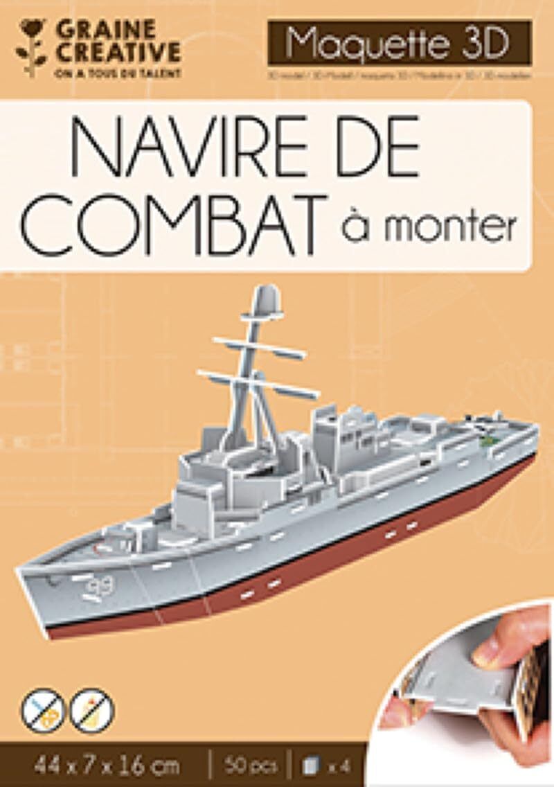 Maquette Navire De Combat Graine_creative 258 X 84 X 105 Mm Multicolor Carton Mousse