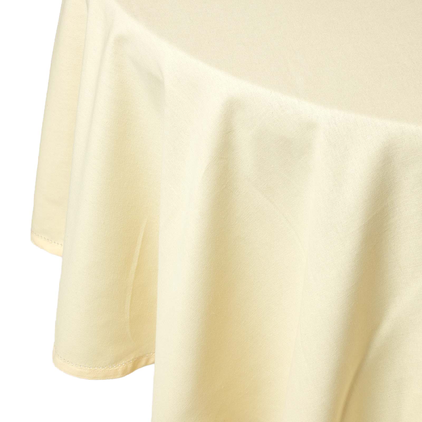 Nappe De Table Ronde En Coton Unie Crème - 178cm - Homescapes