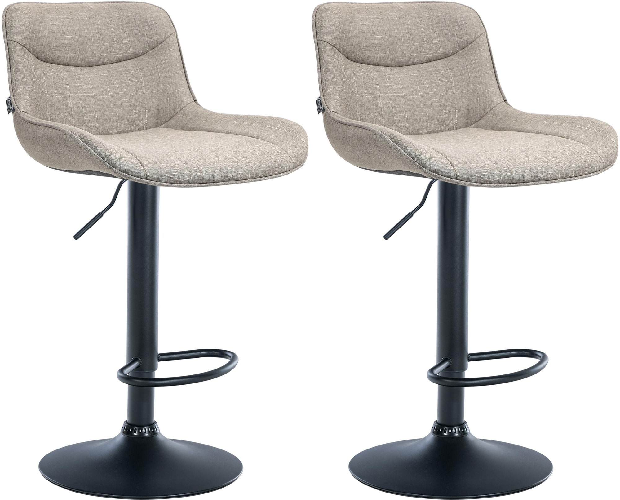 Lot De 2 Tabourets De Bar Vonore Tissu Noir Taupe