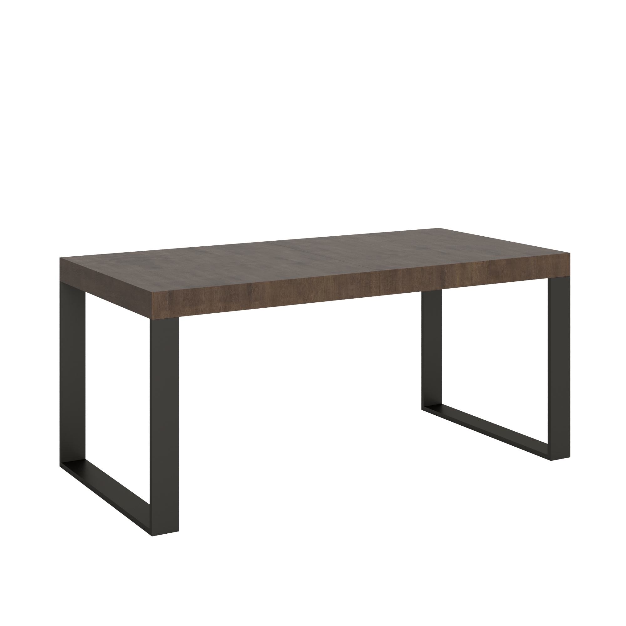 Table Extensible 200/304x90 Cm En Noyer Tecno Avec Pieds Anthracite