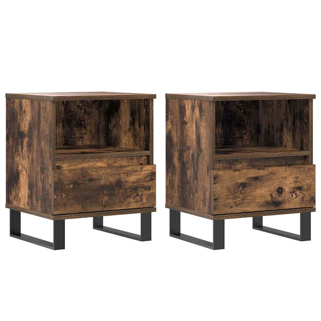 Lot De 2 Tables De Chevet Avec Compartiment Ouvert Et Tiroir 40 X 35 Dec035102