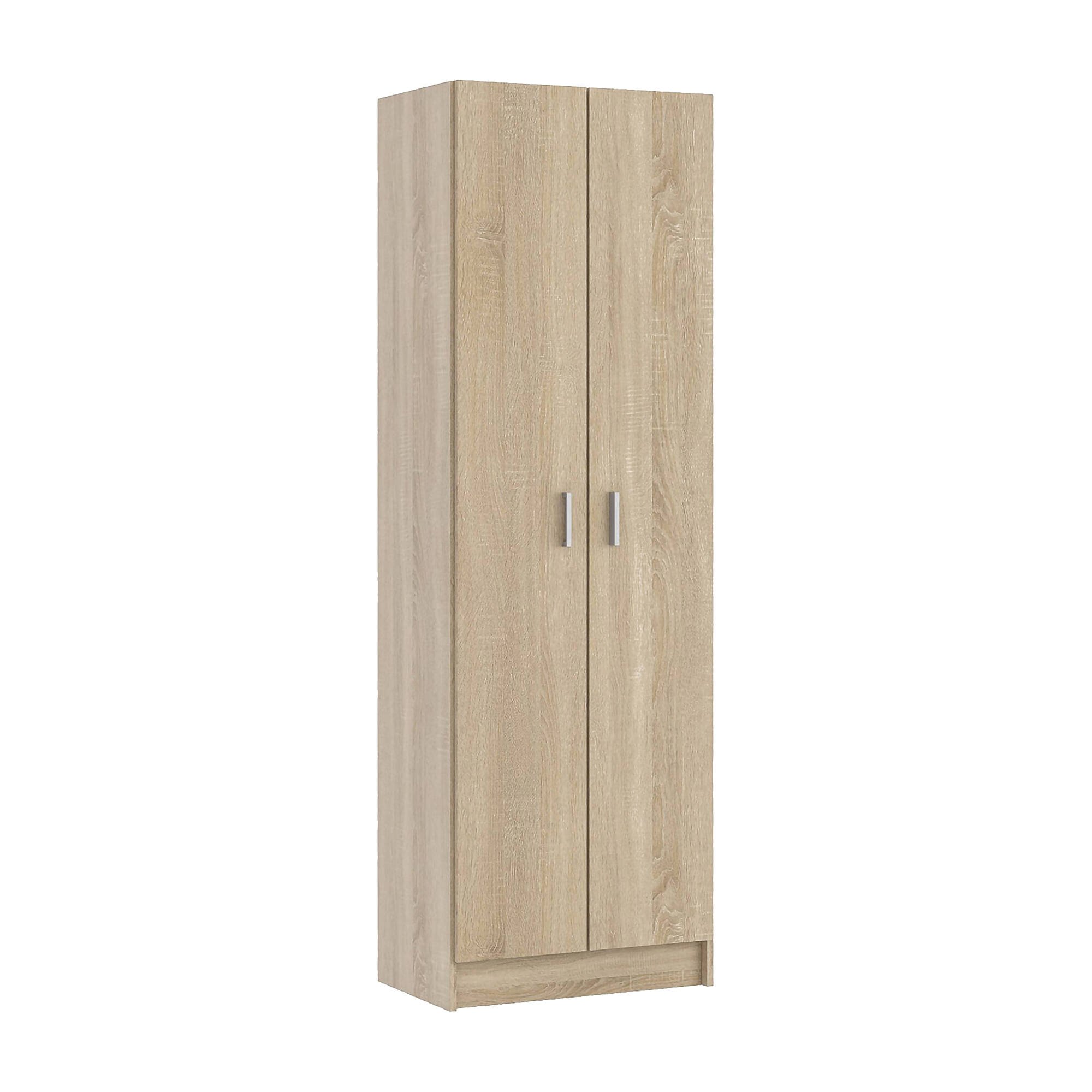 Armoire Polyvalente À 2 Portes Effet Bois Beige 59x37 Cm