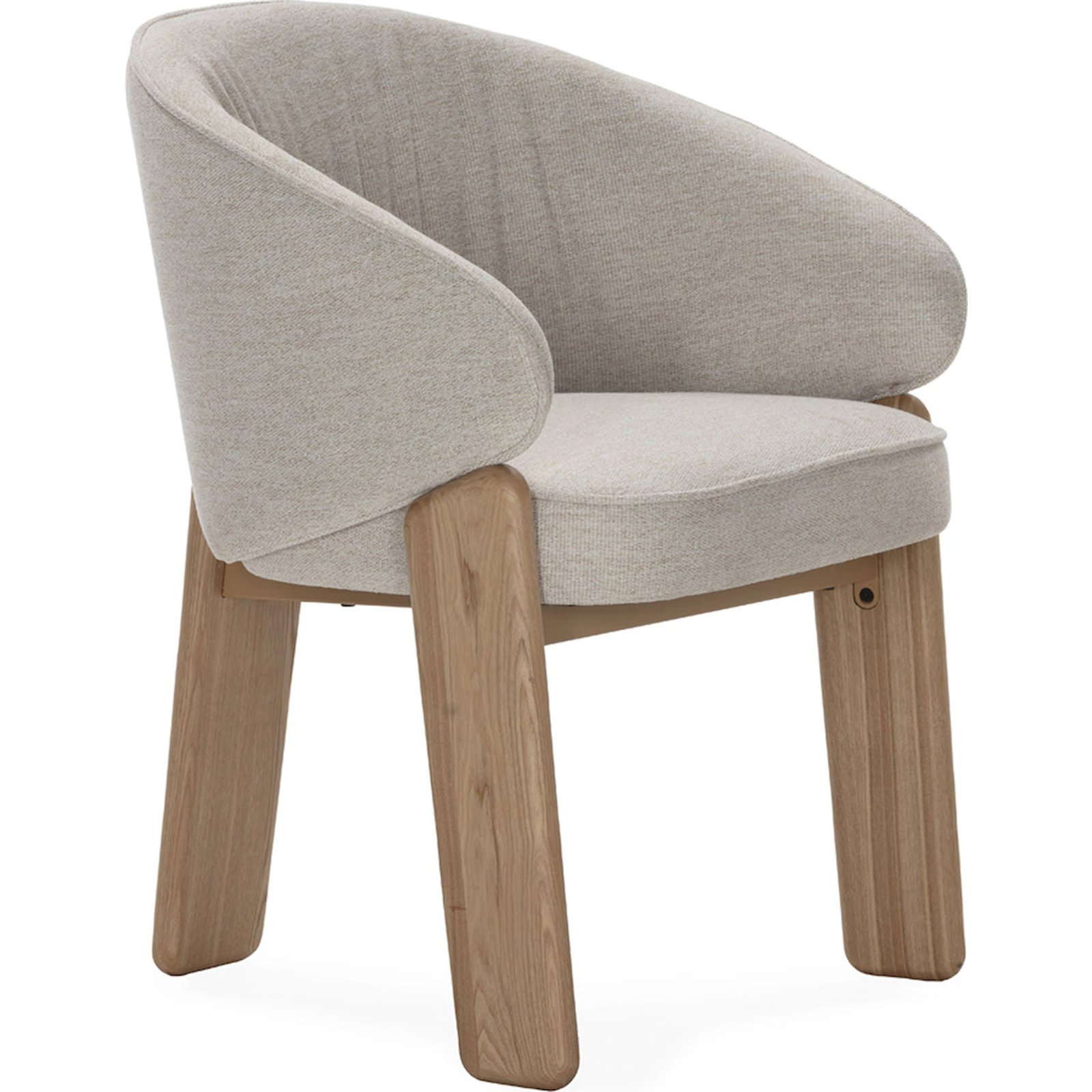 Chaise Enveloppante En Bois Et Tissu - Naturel Et Blanc