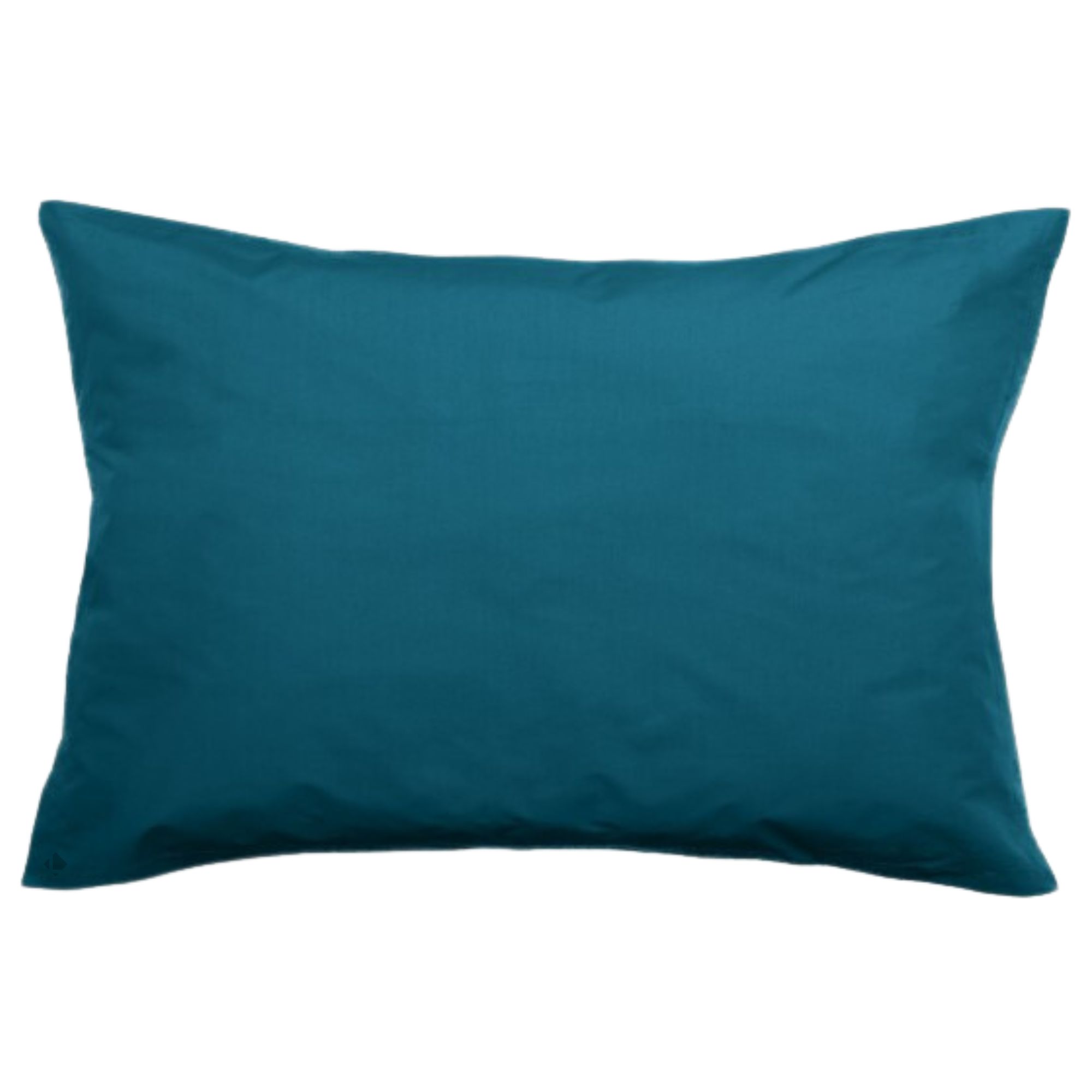 Taie D'oreiller Volants Plats 50x70 Cm Percale Manoir Bleu Lagon