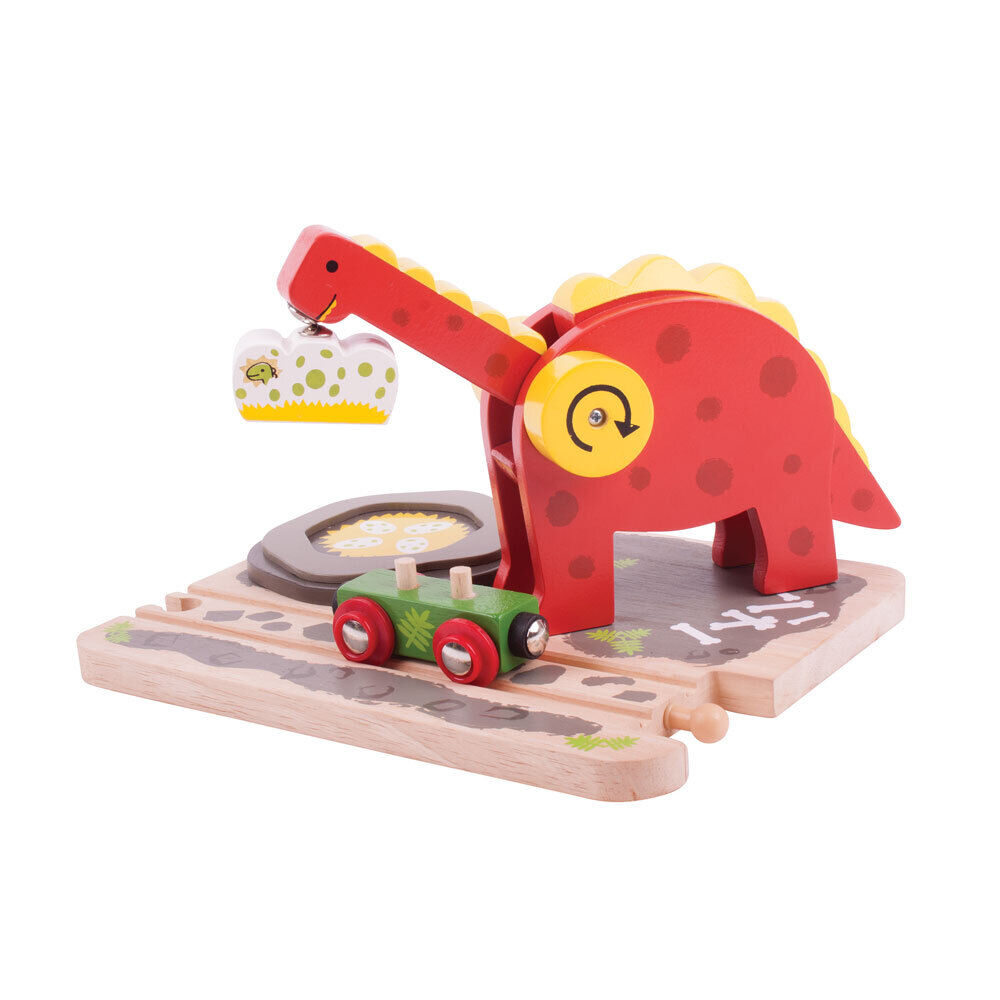 Bigjigs Rail, Grue Ferroviaire À Dinosaures, Adaptée Aux ges Dès 3 Ans