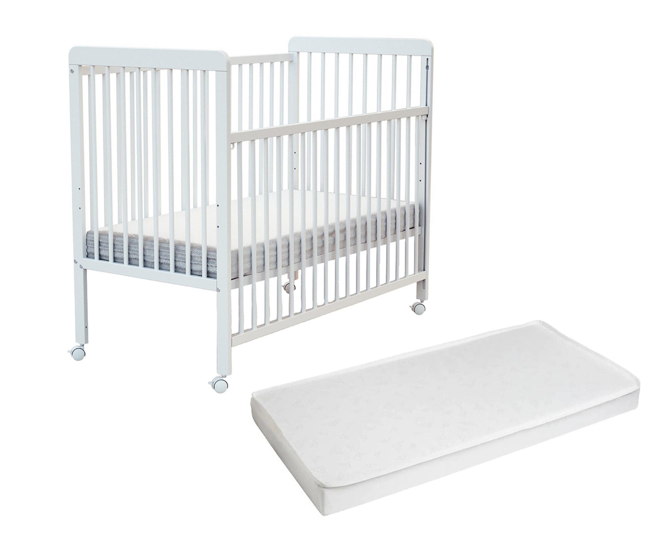 Webaby - Lit Bébé Coulissant En Bois Avec Matelas En Bois Livo 60 X 120 Cm