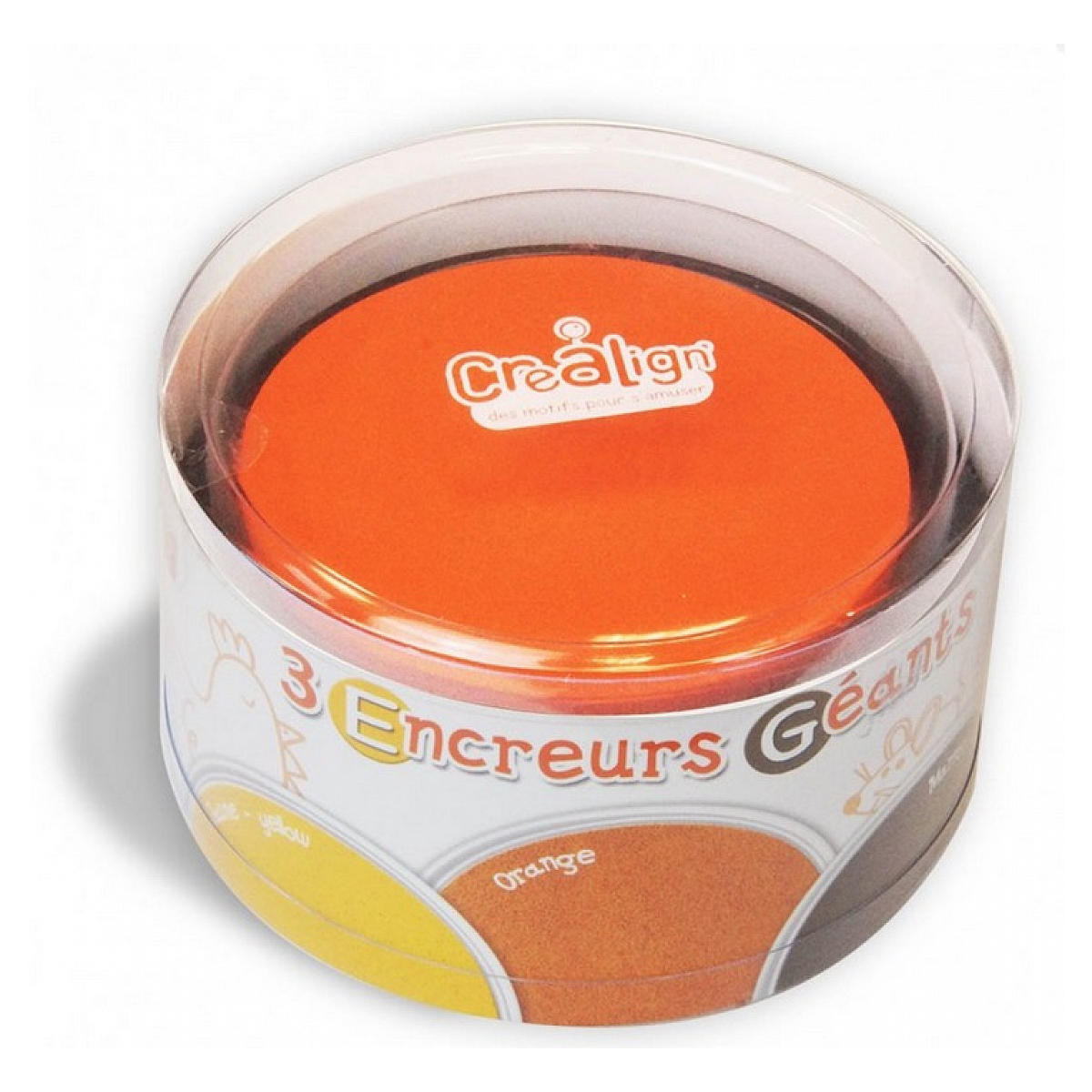 Encreurs Crealign 3 Pièces Géants Orange Jaune Marron