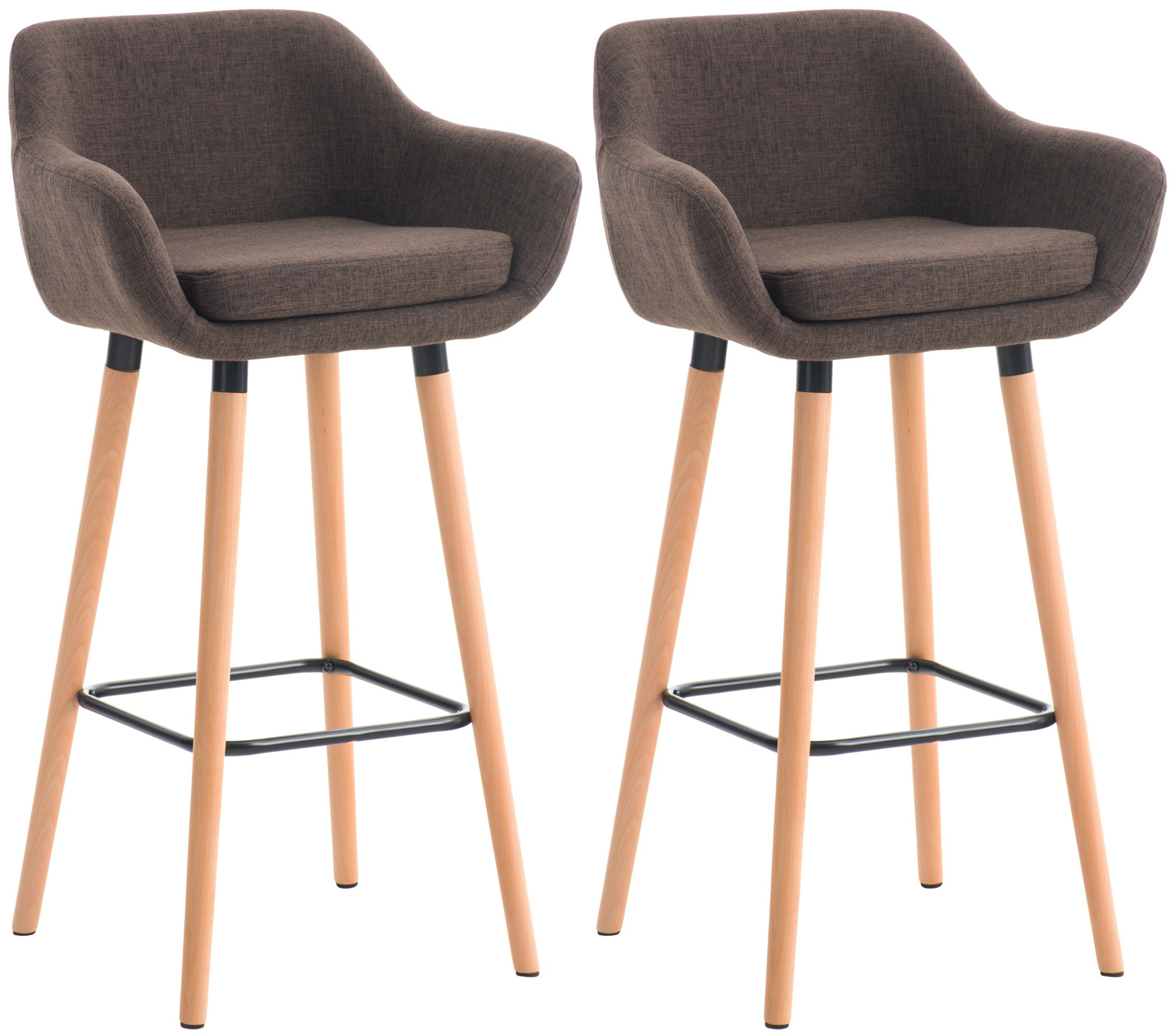 Lot De 2 Tabourets De Bar Grant Tissu Brun